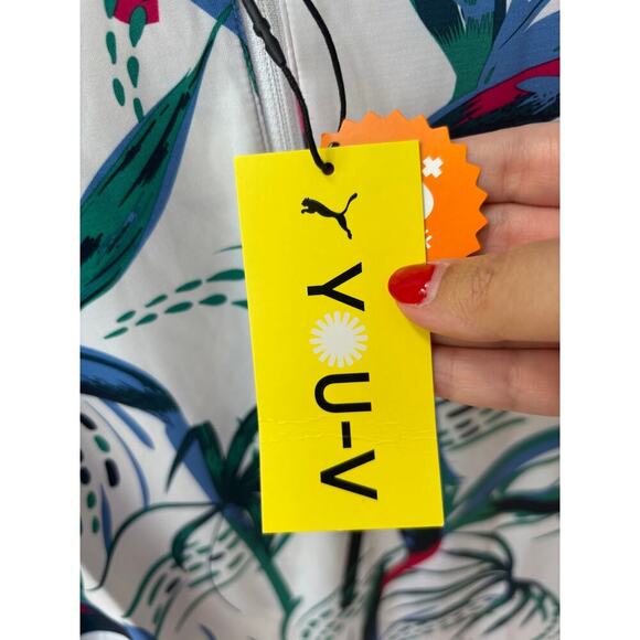 PUMA Women's Floral Birds of Paradise YOU-V 1/4 Zip Pull Over Size M - Picture 7 of 7